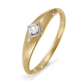 Золотое кольцо КЮЗ Del'ta DБР110529 с бриллиантом DБР110529 фото