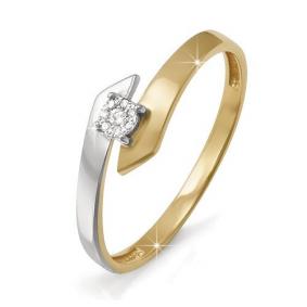 Золотое кольцо КЮЗ Del'ta DБР110531 с бриллиантом DБР110531 фото