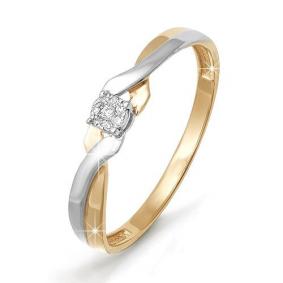 Золотое кольцо КЮЗ Del'ta DБР110541 с бриллиантом DБР110541 фото