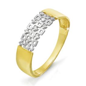 Кольцо из лимонного золота КЮЗ Del'ta DБР110587л с бриллиантом DБР110587л фото