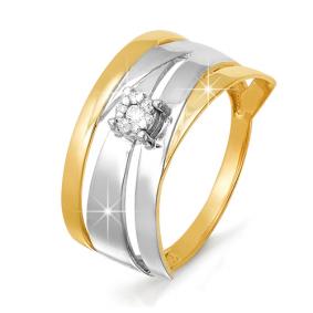 Золотое кольцо КЮЗ Del'ta DБР110629л с бриллиантом DБР110629л фото