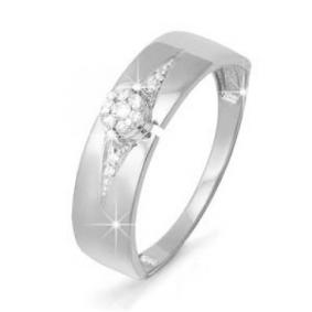 Кольцо из белого золота КЮЗ Del'ta DБР110636 с бриллиантом DБР110636 фото
