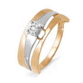 Золотое кольцо КЮЗ Del'ta DБР110647 с бриллиантом DБР110647 фото