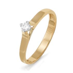 Золотое помолвочное кольцо КЮЗ Del'ta с бриллиантом DБР110661 DБР110661 фото