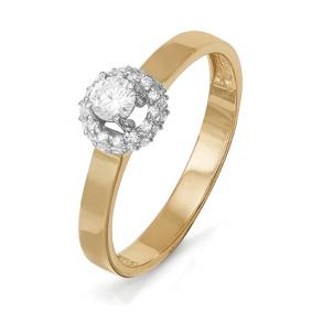 Золотое кольцо КЮЗ Del'ta DБР110667 с бриллиантом DБР110667 фото