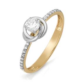 Золотое кольцо КЮЗ Del'ta DБР110677 с бриллиантом DБР110677 фото