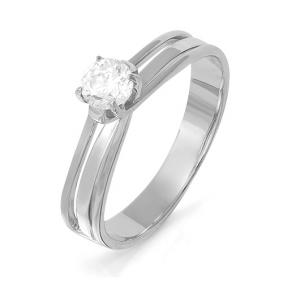 Помолвочное кольцо из белого золота КЮЗ Del'ta с бриллиантом DБР110686 DБР110686 фото
