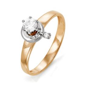 Золотое кольцо КЮЗ Del'ta DБР110687 с бриллиантом DБР110687 фото