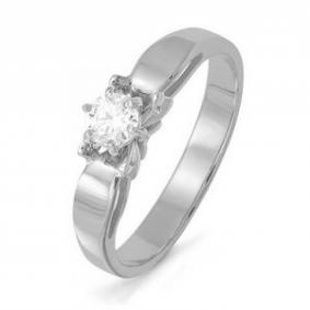 Помолвочное кольцо из белого золота КЮЗ Del'ta с бриллиантом DБР110704 DБР110704 фото