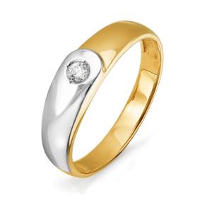 Кольцо из лимонного золота КЮЗ Del'ta DБР110725л с бриллиантом DБР110725л фото