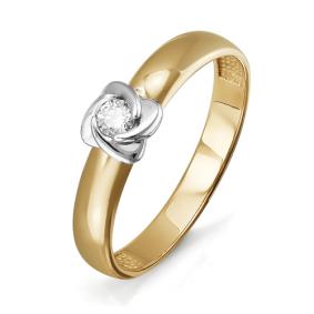 Золотое кольцо КЮЗ Del'ta DБР110727 с бриллиантом DБР110727 фото