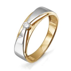 Золотое кольцо КЮЗ Del'ta DБР110729 с бриллиантом DБР110729 фото