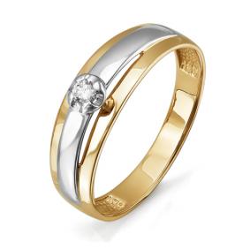 Золотое кольцо КЮЗ Del'ta DБР110733 с бриллиантом DБР110733 фото