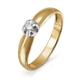 Золотое кольцо КЮЗ Del'ta DБР110735 с бриллиантом DБР110735 фото