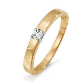 Золотое кольцо КЮЗ Del'ta DБР110783 с бриллиантом DБР110783 фото
