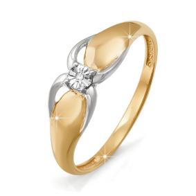 Золотое кольцо КЮЗ Del'ta DБР110791 с бриллиантом DБР110791 фото
