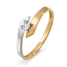 Золотое кольцо КЮЗ Del'ta DБР110803 с бриллиантом DБР110803 фото