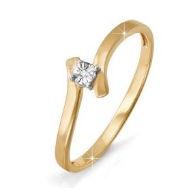 Золотое кольцо КЮЗ Del'ta DБР110807 с бриллиантом DБР110807 фото