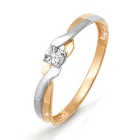 Золотое кольцо КЮЗ Del'ta DБР110811 с бриллиантом DБР110811 фото