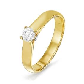 Кольцо из лимонного золота КЮЗ Del'ta DБР110830л с бриллиантом DБР110830л фото