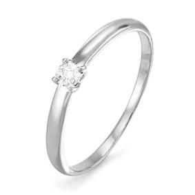 Кольцо из белого золота КЮЗ Del'ta DБР110845 с бриллиантом DБР110845 фото