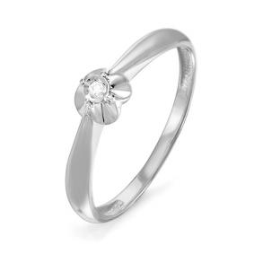 Кольцо из белого золота КЮЗ Del'ta DБР110851 с бриллиантом DБР110851 фото