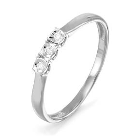 Кольцо из белого золота КЮЗ Del'ta DБР110867 с бриллиантом DБР110867 фото