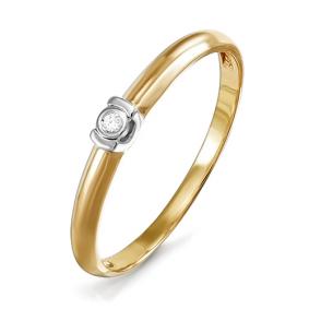 Золотое кольцо КЮЗ Del'ta DБР110872 с бриллиантом DБР110872 фото