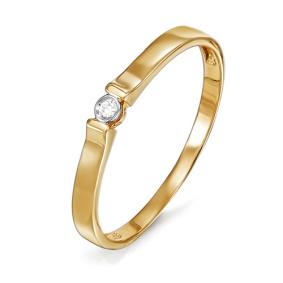 Золотое кольцо КЮЗ Del'ta DБР110880 с бриллиантом DБР110880 фото