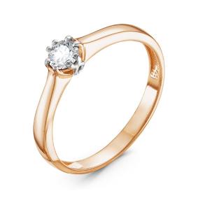 Золотое кольцо КЮЗ Del'ta DБР110890 с бриллиантом DБР110890 фото
