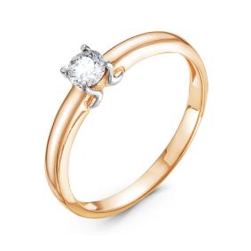 Золотое кольцо КЮЗ Del'ta DБР110891 с бриллиантом DБР110891 фото