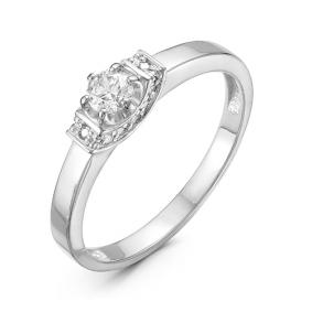 Кольцо из белого золота КЮЗ Del'ta DБР110900б с бриллиантом DБР110900б фото