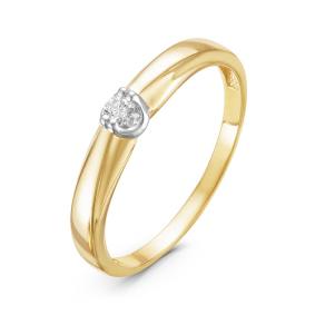 Кольцо из лимонного золота КЮЗ Del'ta DБР110909л с бриллиантом DБР110909л фото