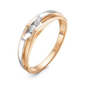 Золотое кольцо КЮЗ Del'ta DБР110910 с бриллиантом DБР110910 фото