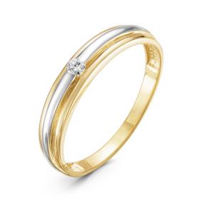 Кольцо из лимонного золота КЮЗ Del'ta DБР110912л с бриллиантом DБР110912л фото