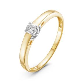 Золотое кольцо КЮЗ Del'ta DБР110916л с бриллиантом DБР110916л фото