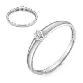 Кольцо из белого золота КЮЗ Del'ta DБР110984б с бриллиантом и рубином DБР110984б фото