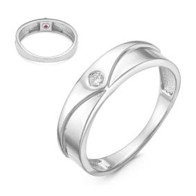 Кольцо из белого золота КЮЗ Del'ta DБР110995б с бриллиантом и рубином DБР110995б фото