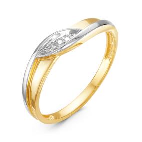 Кольцо из лимонного золота КЮЗ Del'ta DБР111009л с бриллиантом DБР111009л фото