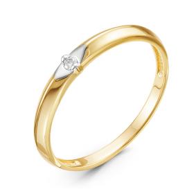 Кольцо из лимонного золота КЮЗ Del'ta DБР111013л с бриллиантом DБР111013л фото