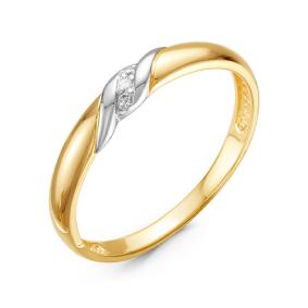 Кольцо из лимонного золота КЮЗ Del'ta DБР111029л с бриллиантом DБР111029л фото