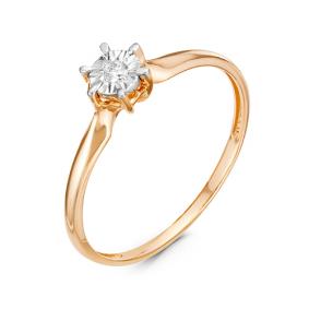 Золотое кольцо КЮЗ Del'ta DБР111078 с бриллиантом DБР111078 фото