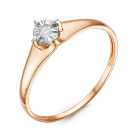 Золотое кольцо КЮЗ Del'ta DБР111086 с бриллиантом DБР111086 фото