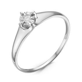 Кольцо из белого золота КЮЗ Del'ta DБР111086б с бриллиантом DБР111086б фото