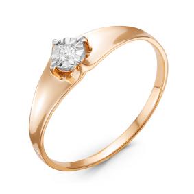 Золотое кольцо КЮЗ Del'ta DБР111088 с бриллиантом DБР111088 фото