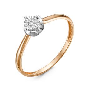 Золотое кольцо КЮЗ Del'ta DБР111089 с бриллиантом DБР111089 фото