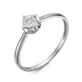 Кольцо из белого золота КЮЗ Del'ta DБР111089б с бриллиантом DБР111089б фото