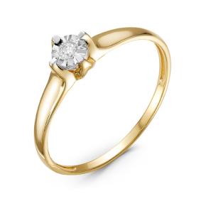 Кольцо из лимонного золота КЮЗ Del'ta DБР111091л с бриллиантом DБР111091л фото