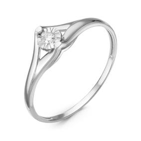 Кольцо из белого золота КЮЗ Del'ta DБР111093б с бриллиантом DБР111093б фото