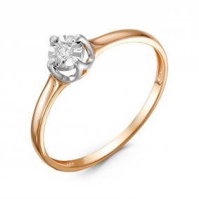 Золотое кольцо КЮЗ Del'ta DБР111096 с бриллиантом DБР111096 фото